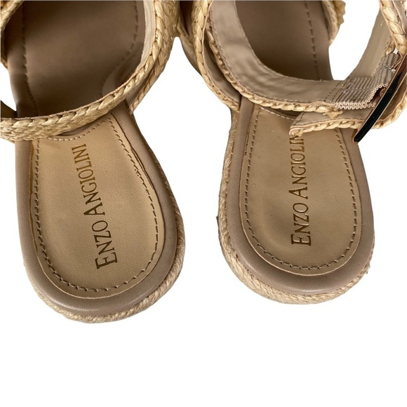 Enzo Angiolini Size 7 En Patsie Sandals Ankle Strap Fringe Jute Natural Neutral - Picture 6 of 12